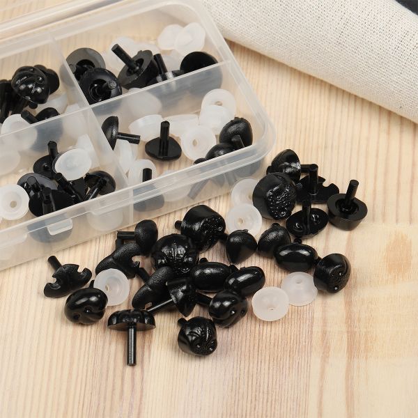 Набор носов №3 в органайзере винтовые пластик цв.черный, 58 шт