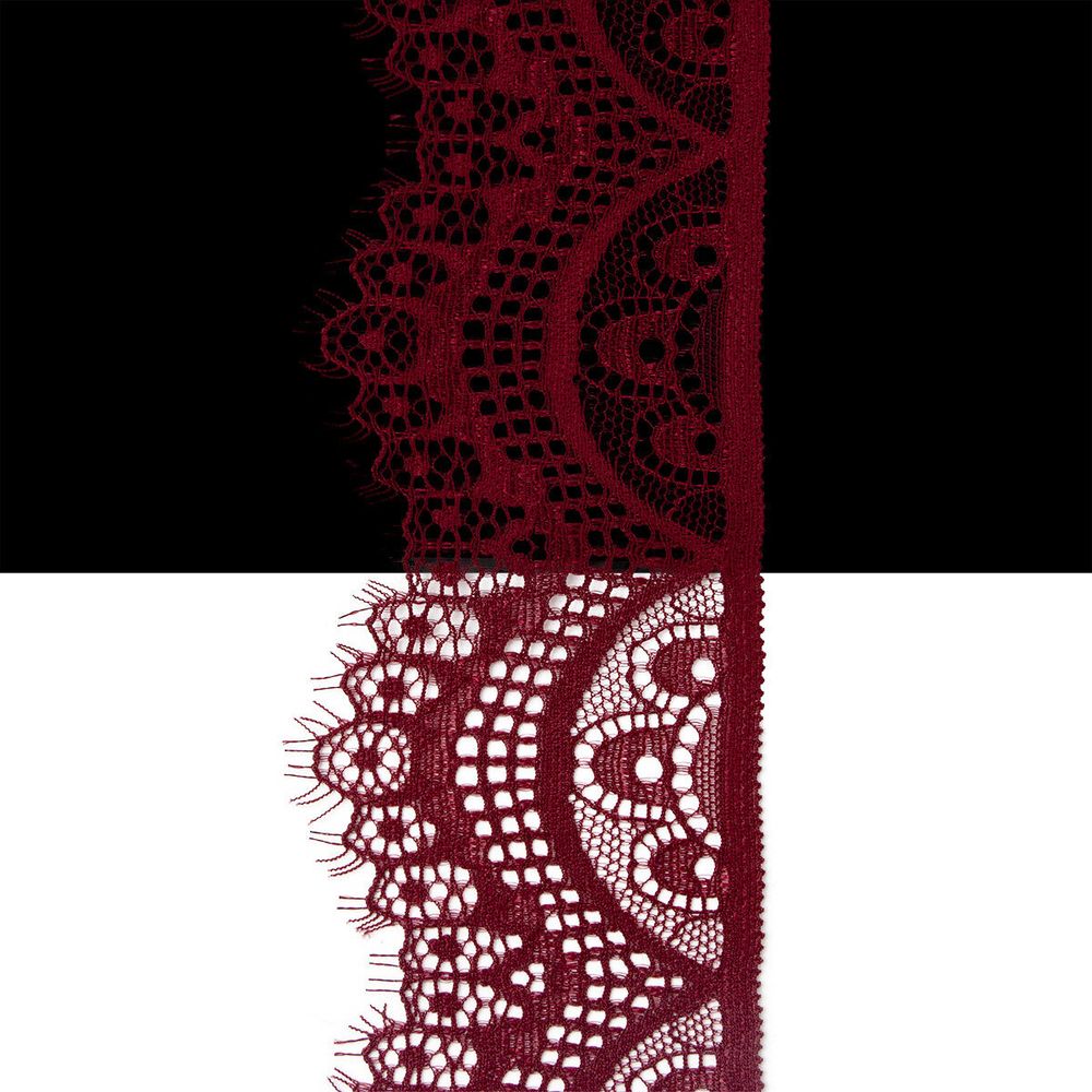 Кружево эластичное (стрейч) 60 мм / 3 метра, C520 темно-красный