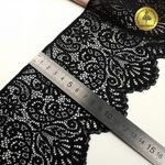 Кружево эластичное (стрейч) 110 мм, 40992PP цв.черный уп.25м, Kruzhevo