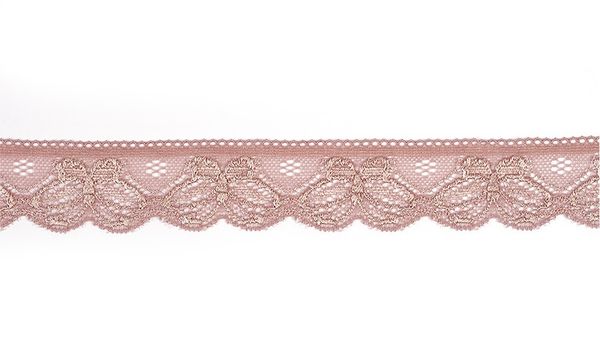 Кружево эластичное (стрейч) 32 мм цв.6 пудра уп.10м, Kruzhevo