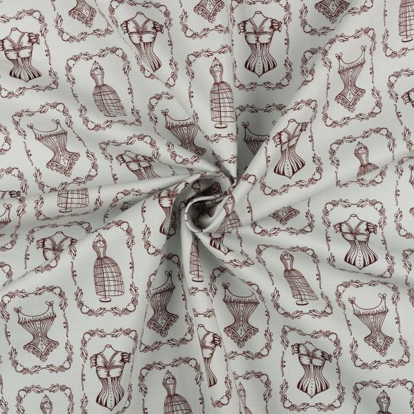 Ткань для пэчворка Peppy Век моды, рулон 112 см / 5 метров, ВМ-16 серый, Peppy