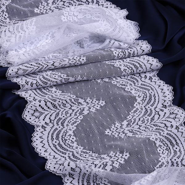 Кружево бельевое эластичное 230 мм / 10 м, 8036, цв.01 белый, Kruzhevo