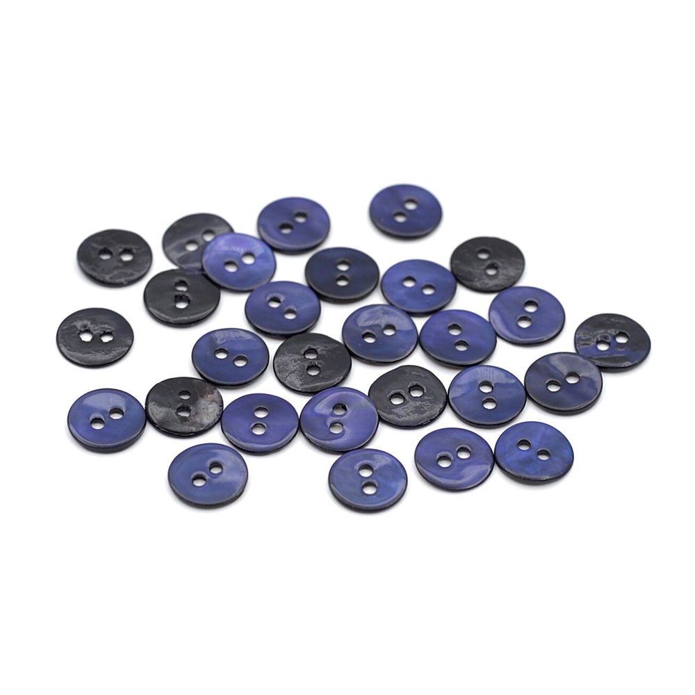 Пуговицы 2 прокола ракушка 16L (9мм) (Blue2 (синий2)), 50 шт