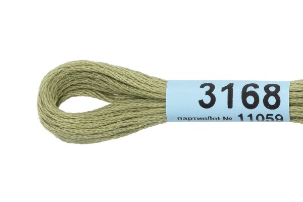Мулине Gamma 100% хлопок, цв.3168 бл.зеленый, 24 мотка по 8 метров