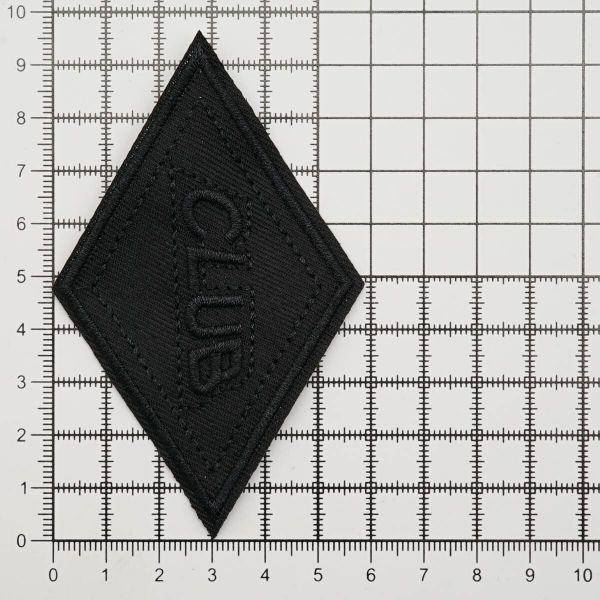 Термоаппликация ромб 95х60мм (Black (черный)), 2 шт, LA553