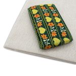 Ткань для рукоделия в наборе с тесьмой жаккард 50х50см+2м (24229/21113 зеленый) 29502