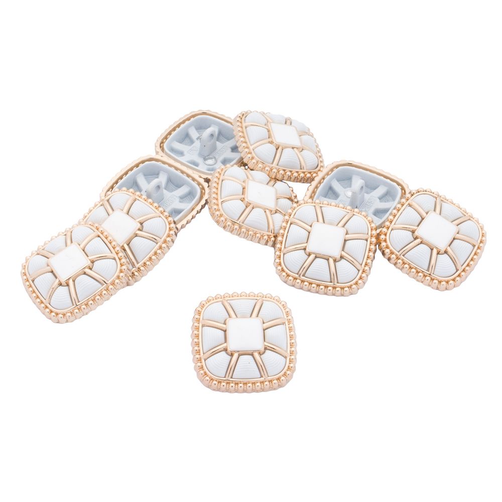 Пуговицы на ножке 36L=23 мм, металл, GD.White (золото-белый), 10 шт, MP07