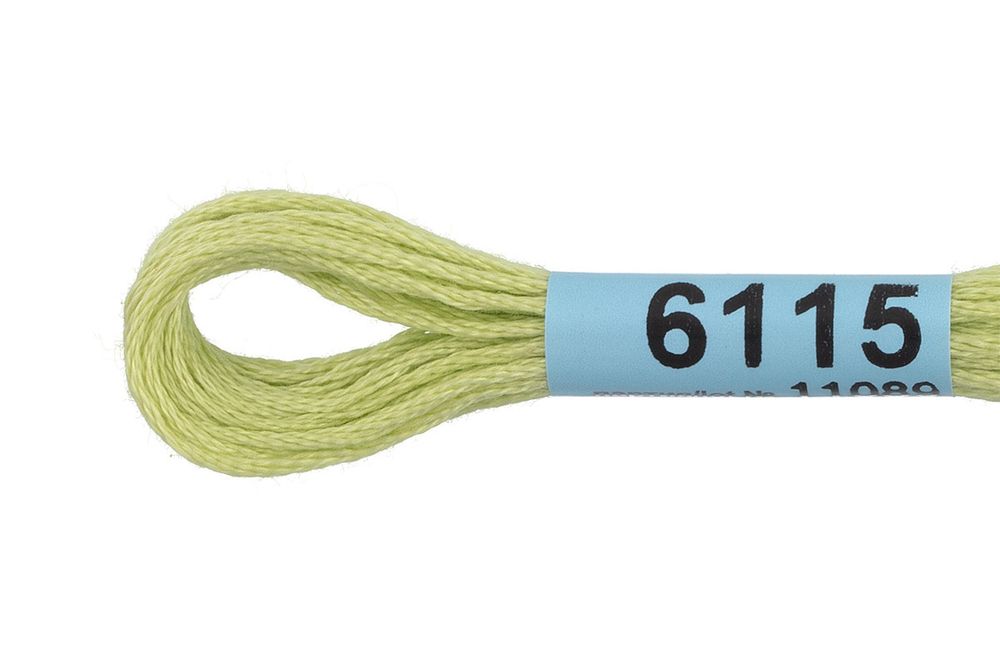 Мулине Gamma 100% хлопок, цв.6115 бл.оливковый, 24 мотка по 8 метров