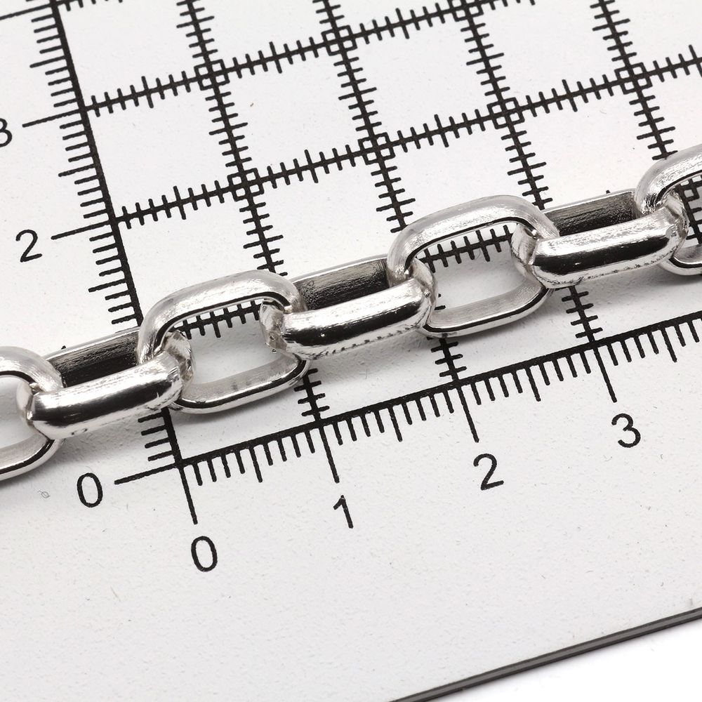 Цепь декоративная алюминий 12.4х10.1 мм, 10 метров, никель, K11349