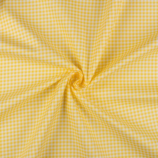 Ткань для пэчворка Peppy Бабушкин сундучок, отрез 50х55 см, 140 г/м², БС-47 клетка бл. желтый, Peppy