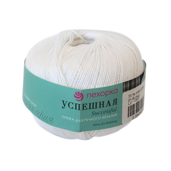 Пряжа Пехорка Успешная / уп.10 мот. по 50 г, 220 м, 01-Белый