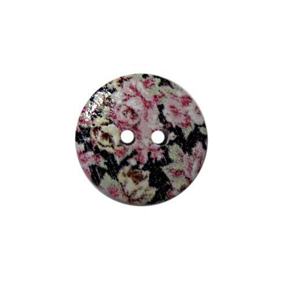 Пуговицы дерево декоративные Цветы 15мм (цвет 311), 100 шт