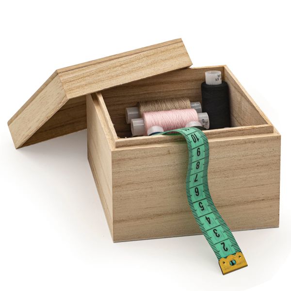 Коробка деревянная, павловния/фанера из тополя, 12х12х9.5см