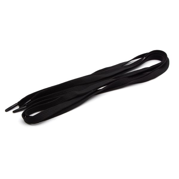 Шнурки плоские с металлическим наконечником 10.0 мм / 130 см, 1 пара (2 шт), черный, 6220-0134