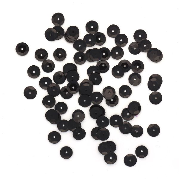 Пайетки граненые 6 мм, упак. 10 гр, Астра, 0109 черный матовый, уп.10 шт