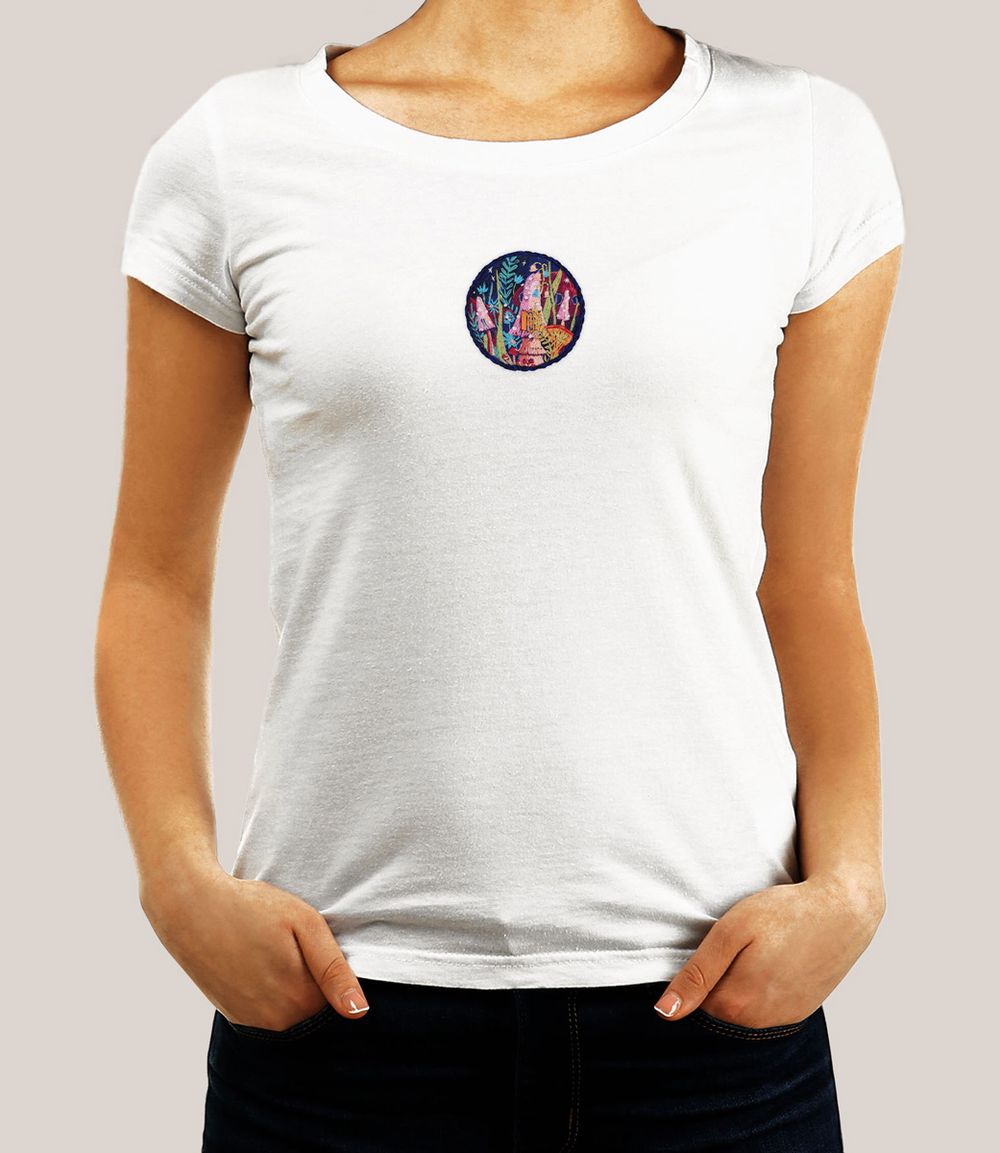 Набор для вышивания нитками Panna Живая картина JK-2371, Брошь. Грибхаус, 5.5х5.5 см