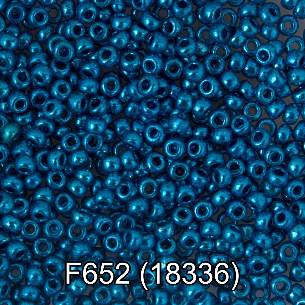 Бисер Gamma 10/0 (2.3 мм), 50 г, F652 синий/металлик, 18336, круглый 6