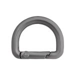Карабин металл полукольцо 20.0 мм, олово (черный никель), MB_2232, 6 шт