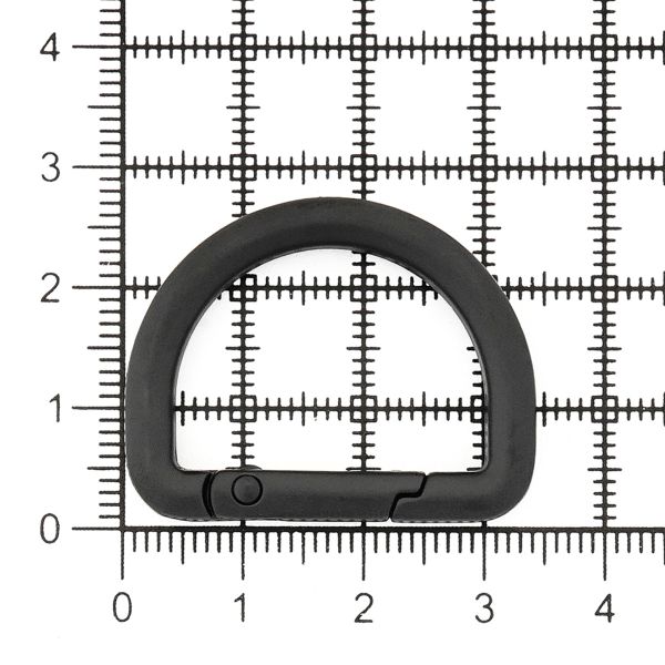 Карабин металл полукольцо 25 мм, черный матовый, MB_2232, 6 шт