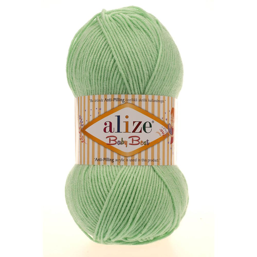 Пряжа Alize (Ализе) Baby Best / уп.5 мот. по 100 г, 240м, 041 светло-зеленый A
