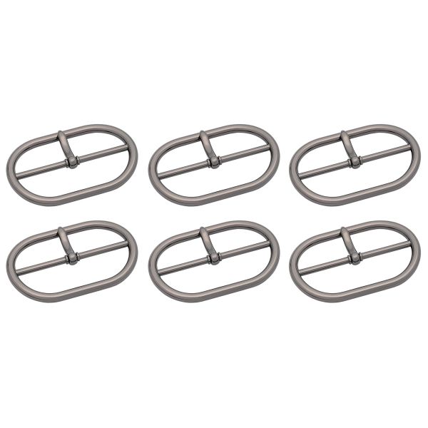 Пряжка овальная 50 мм, металл (Pewter олово (черный никель)), МВ_2301, 6 шт