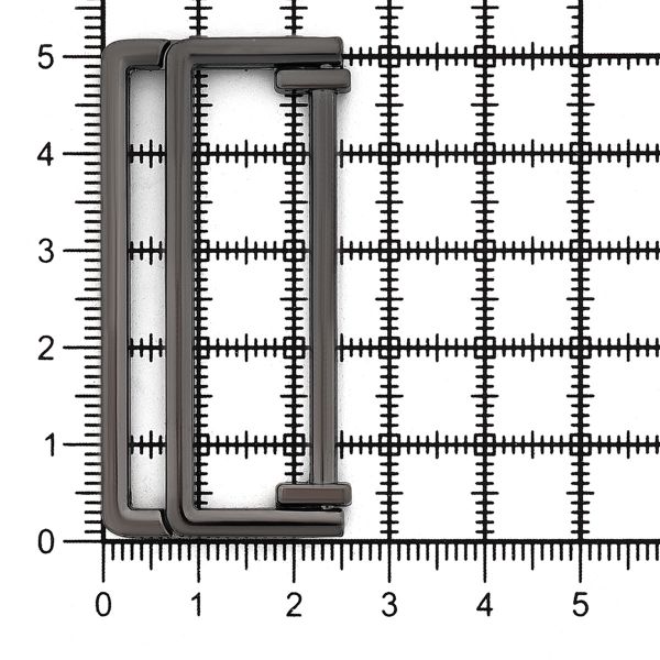Пряжка прямоугольная 40 мм, металл (Pewter олово (черный никель)), МТ_1872, 6 шт