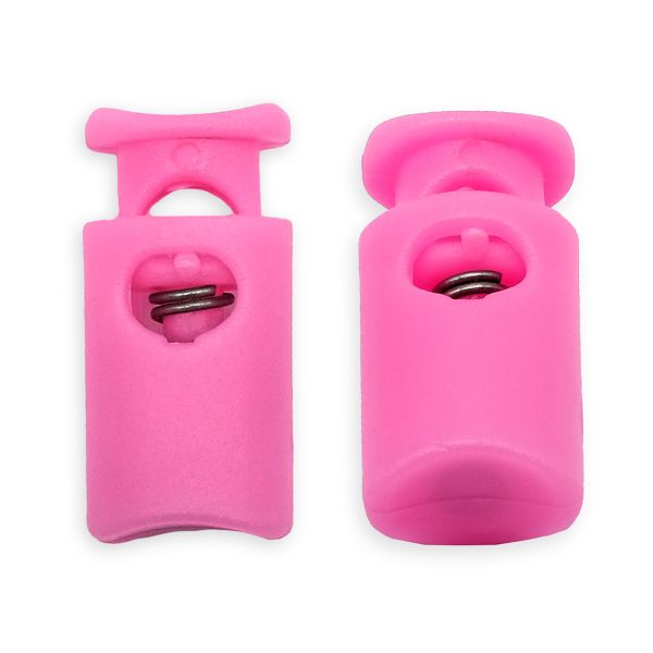 Фиксатор (зажим) для шнура пластик 1 отв., ⌀4.5 мм, 19х9 мм, цилиндр, ПП, розовый, 100 шт