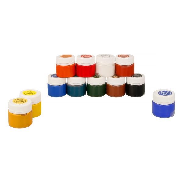 Краска темпера художественная акриловая 12 цв. х 20 мл, Аква-колор