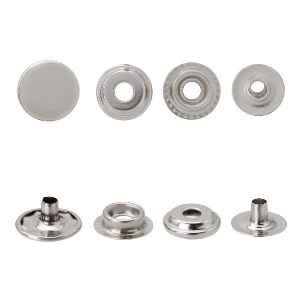 Кнопка Дельта (O-образная) ⌀15.0 мм, (№61), СТАЛЬ, никель, ≈72 шт