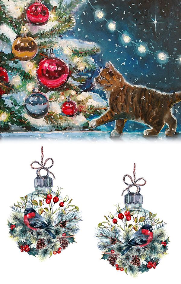 Бумага рисовая 32х22 см, 0103 Новогоднее чудо KPR/R, Love2art KPR/R