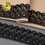 Кружево гипюр (плетёное) 70 мм, диз. 110, цв.05 черный, уп. 9 м, Kruzhevo
