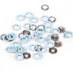 Кнопка рубашечная (джерси) открытая ⌀9.5 мм, НЕРЖ.СТАЛЬ, 185 светло-голубой, 500шт, TBY