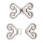 Крючки пришивные декоративные 24х15 мм, серебро (никель), 6 шт