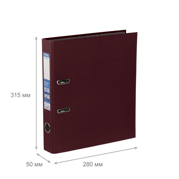 Регистратор PVC 50 мм, 10 шт, Classic A4 арочный механизм, бордовый 25185, Expert Complete