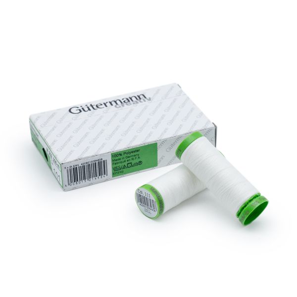 Нитки для тонких тканей Gutermann Extra Fine 150, 200м, 111 айвори, 5 катушек