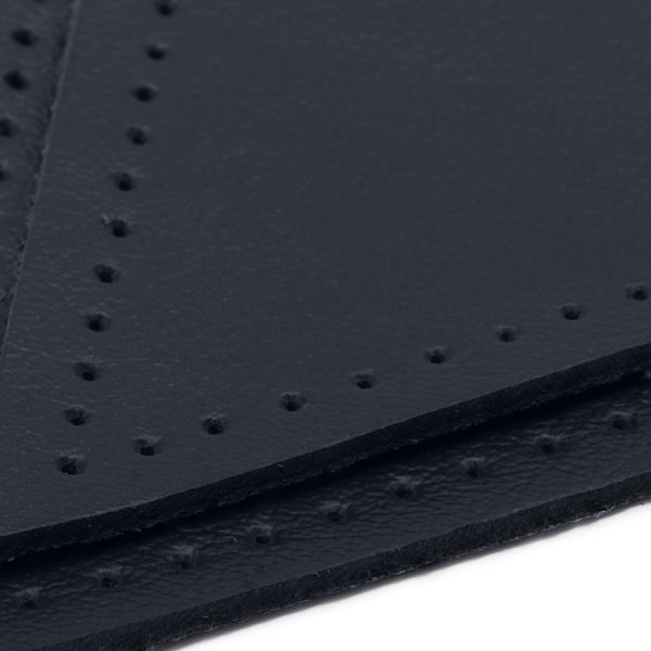 Заплатки пришивные из кожи, треугольник равнобедр., стор. 8см, с перфорацией, 2 шт, 100% кожа, 05 темно-синий, 9903