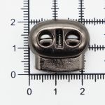 Фиксатор (зажим) для шнура пластик 2 отв., ⌀5.0 мм, 23х20 мм, плоский, под металл (черный никель), 200 шт