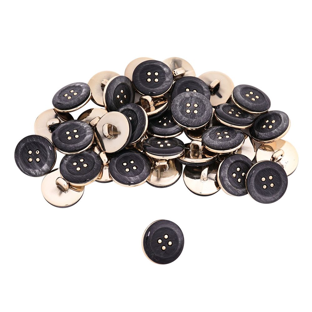 Пуговицы 4 прокола 26L=16 мм, пластик, col. А черный, 36 шт, CN2839