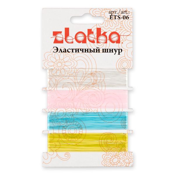 Шнур эластичный ⌀0.6 мм, 20 шт (5х4 шт), №03 ассорти, Zlatka ETS-06