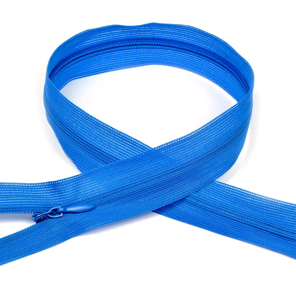 Молния потайная (скрытая) Т3 (3 мм) 1 зам., н/раз., 60 см, цв.F213 васильковый уп.50 шт Молния потайная (скрытая) Т3 (3 мм) 1 зам., н/раз., 60 см, цв.F213 васильковый уп.50 шт