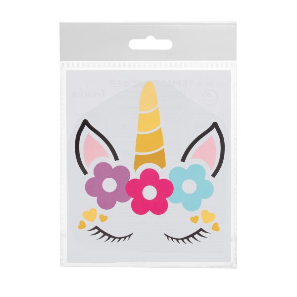 Термотрансфер, 1 шт, М-031 единорог с цветами 13х12 см, Gamma M №01