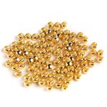 Зажимные бусины 3 мм, 100 шт/уп, Астра, яркое золото
