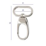 Карабин металл 25.0 мм (52х31 мм), 10 шт, 06 черн.никель, Gamma GH 117/25/10