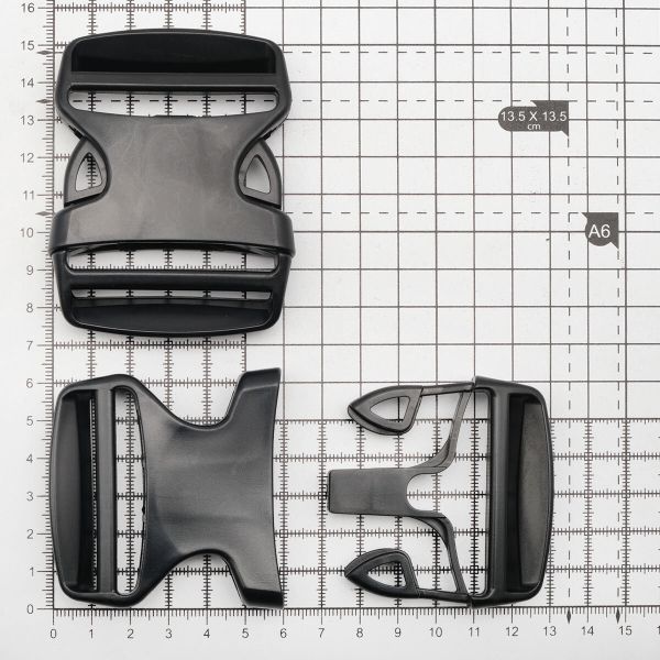 Фастекс (пряжка трезубец) пластик 50 мм, 20 шт, ПФЛ, черный