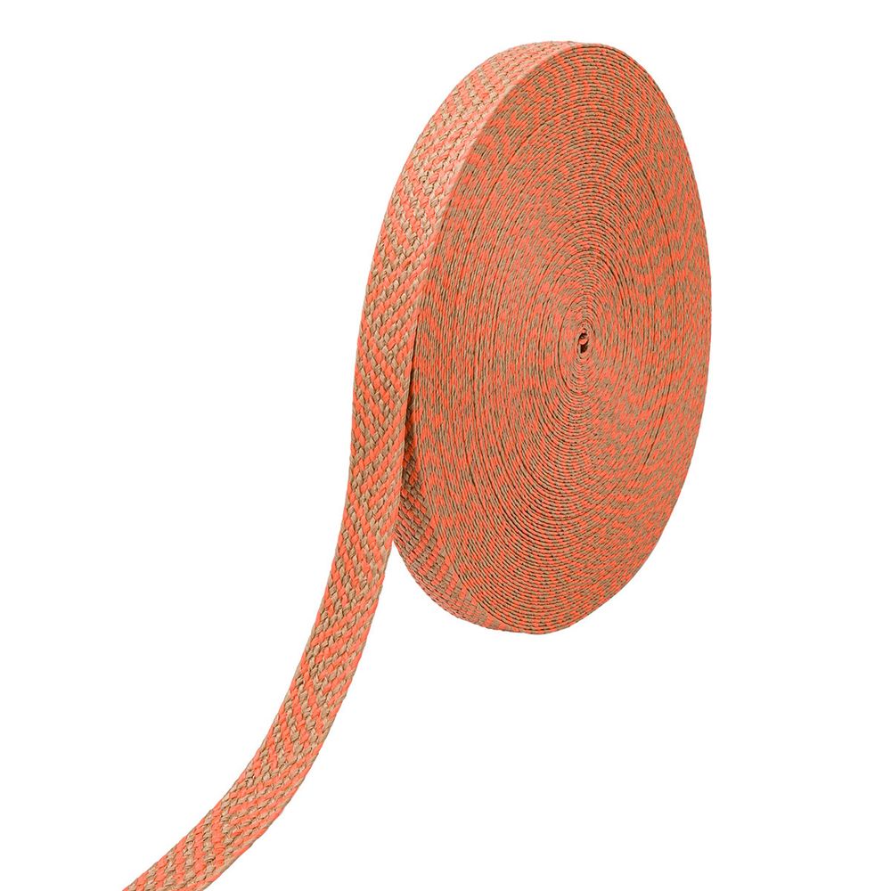 Стропа (ременная лента) 35 мм / 45.72 метра, [23.33 г/пог.м], с принтом, ZH824 красный/коричневый, 3Al295