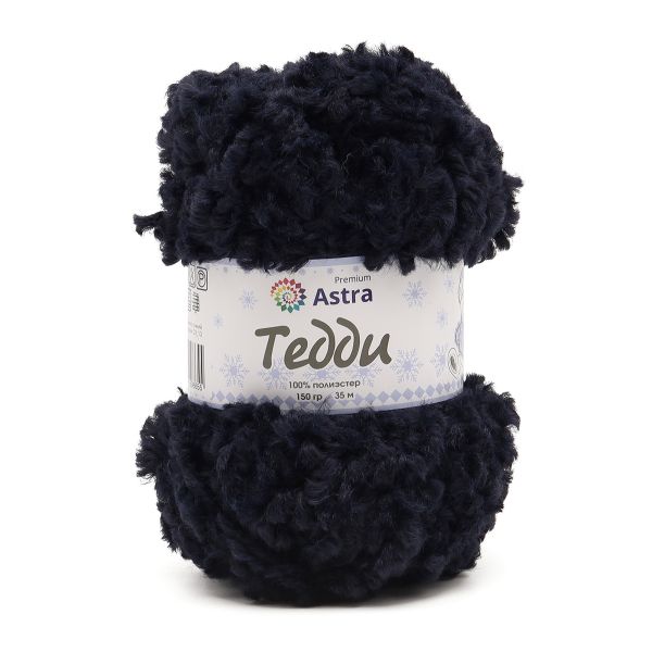 Пряжа Astra Premium (Астра Премиум) Тедди букле / уп.1 мот. по 150 г, 35 м, 09 т-синий