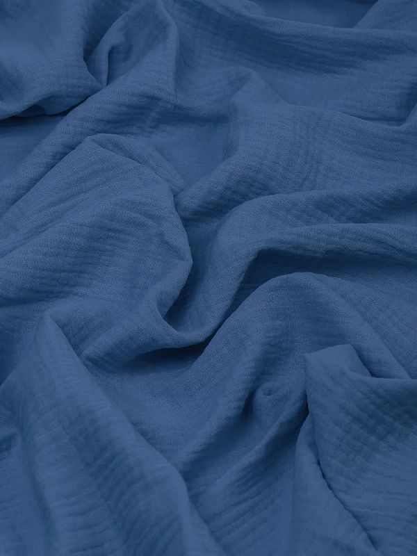 Муслин 125 г/м², 130 см / 2 метра, TBY.Mus.24723.55.2, цв.55 джинс