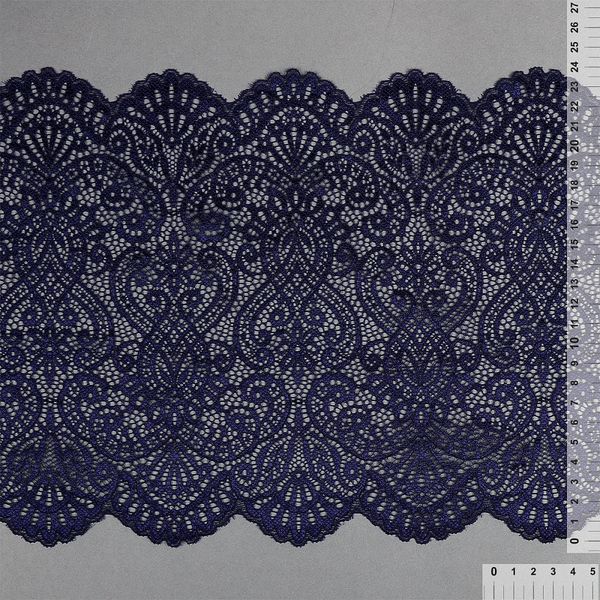 Кружево бельевое эластичное 225 мм / 120 м, 40992 цв.L061 т.синий, Kruzhevo