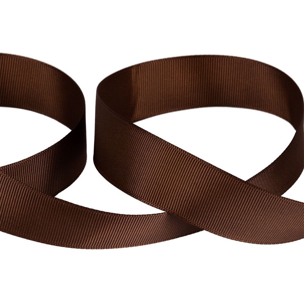 Лента репсовая (в рубчик) 25.0 мм / 45.5 метров, 017 т.коричневый, Gamma GR-25