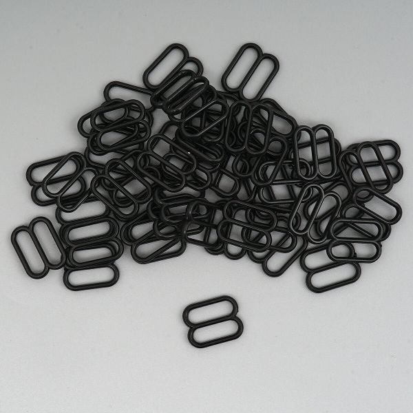 Рамки-регуляторы для бюстгальтера пластик 12.0 мм, 50 шт, черный